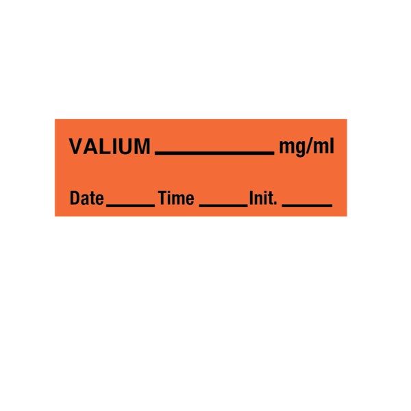 Tape, Valium 1/2" x 500" Orange w/Black